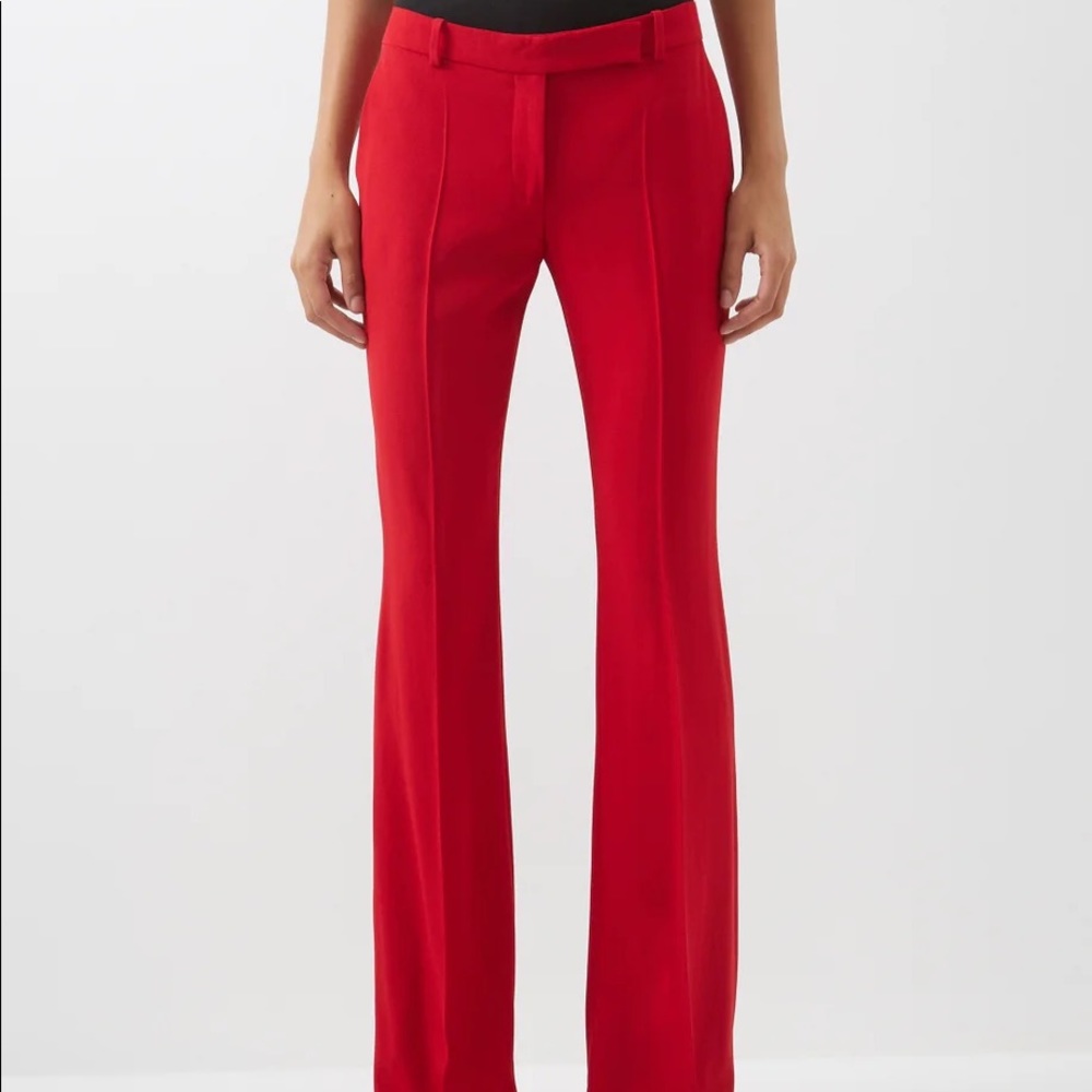 Alexander McQueen Red Bootcut Pants. MSRP $870